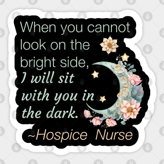 hospice nurse inspirational bright side boho style artwork Sticker by DesignIndex